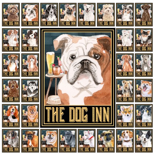 The dog inn - tin, sign