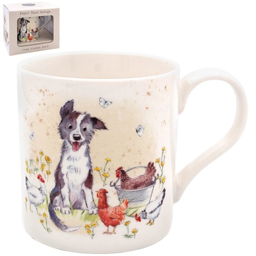 Fine china ceramic mug - china, collie
