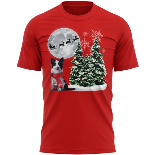 Border collie christmas top - christmas,