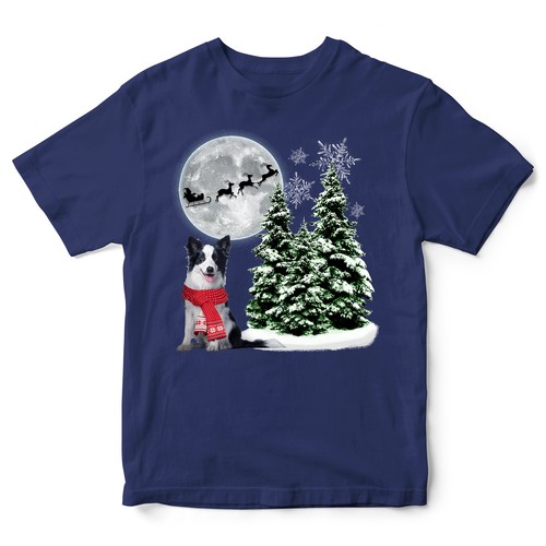 Border collie christmas top - border,