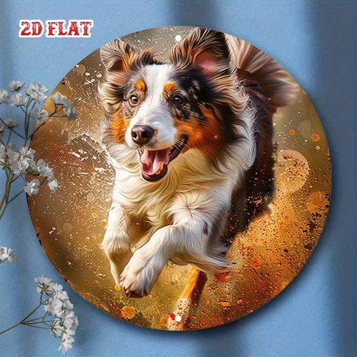 Brindle border collie metal - brindle,