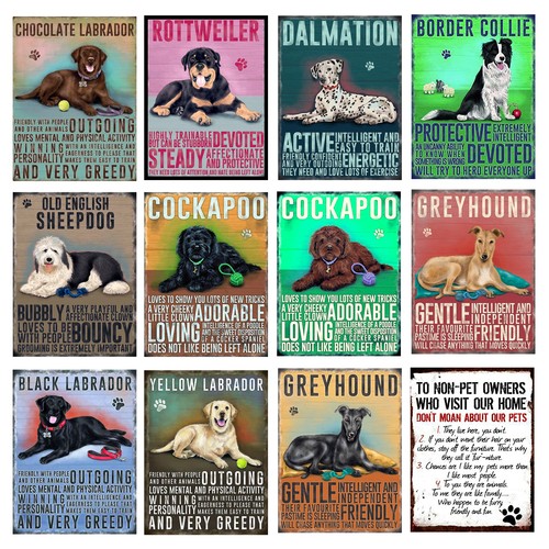 Dog breeds retro - dog, sign
