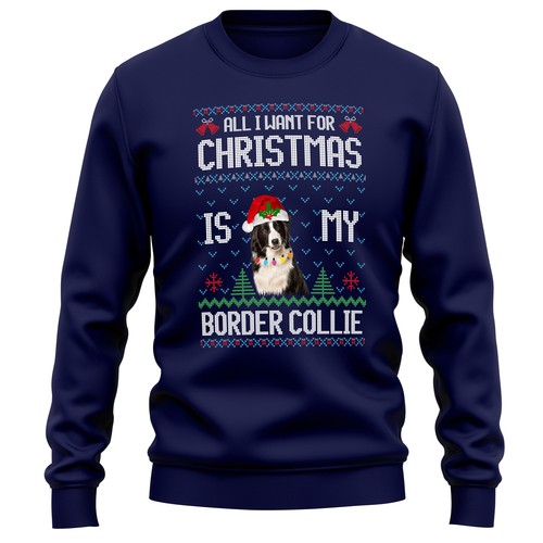 Festive border collie - border,