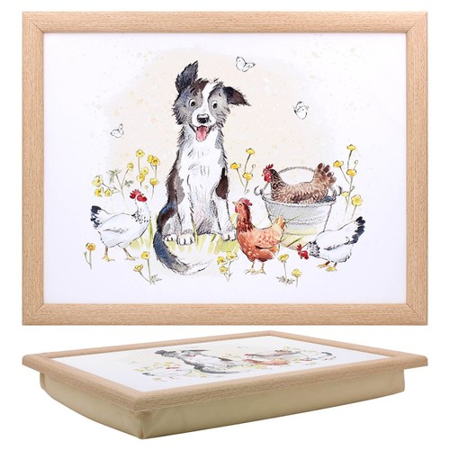 Cushioned laptray collie hen - laptray,